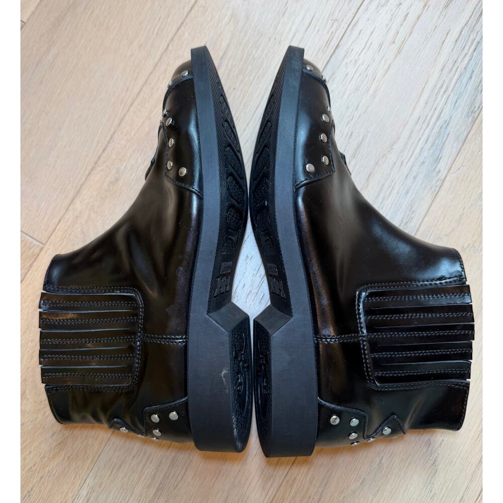 T.U.K. Black Studded Jam Boots Pointed Ankle Boot Silver Studs Women’s 10 - Picture 9 of 11